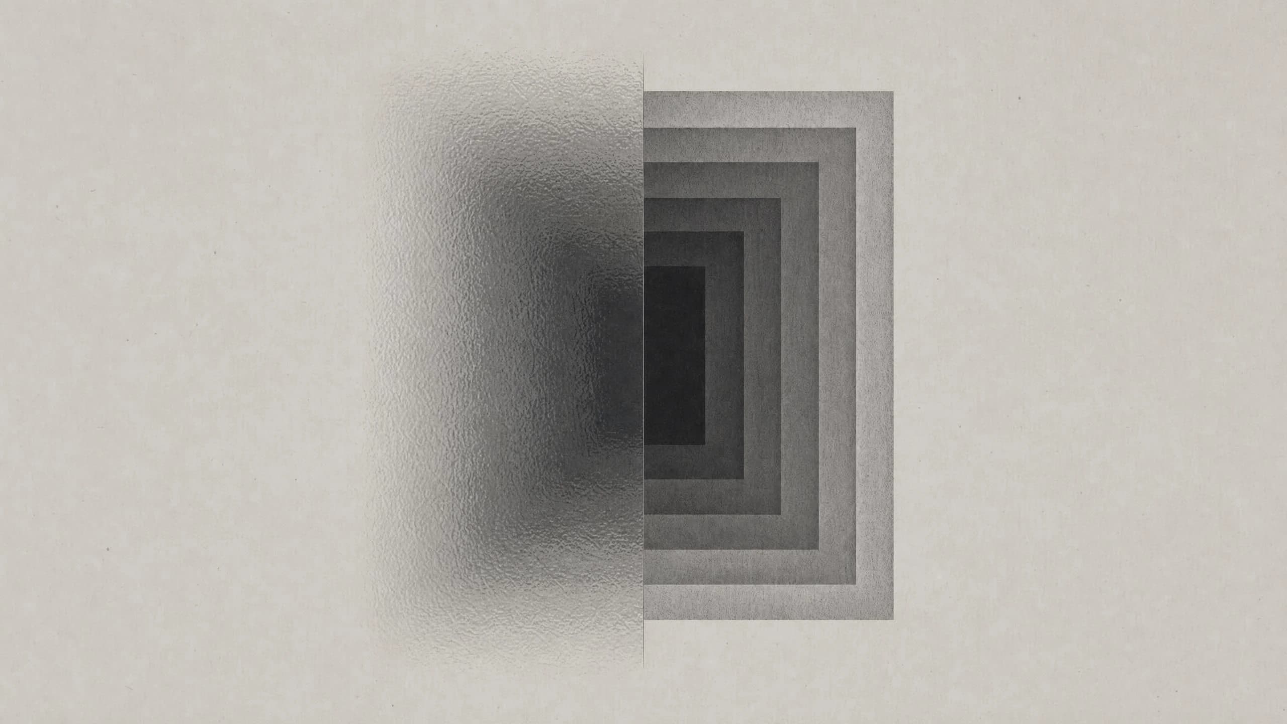 Nested rectangular frames, half sharp and half blurred